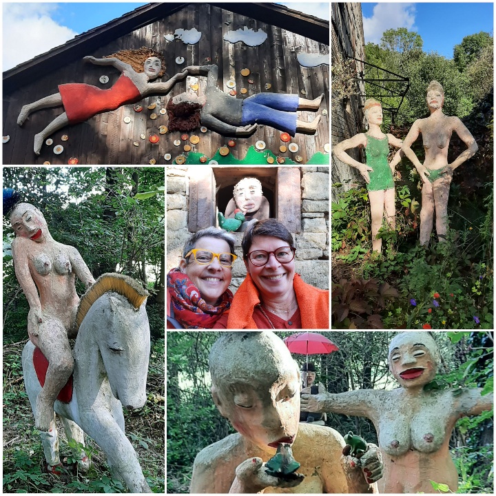 Collage mit Fotos aus einem Skulpturengarten